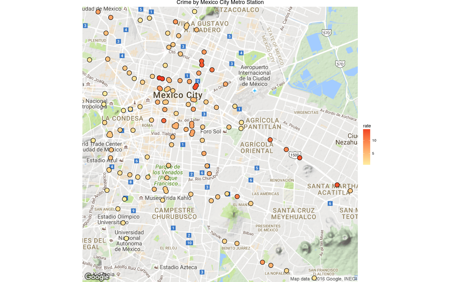 How to create crime maps of Mexico City