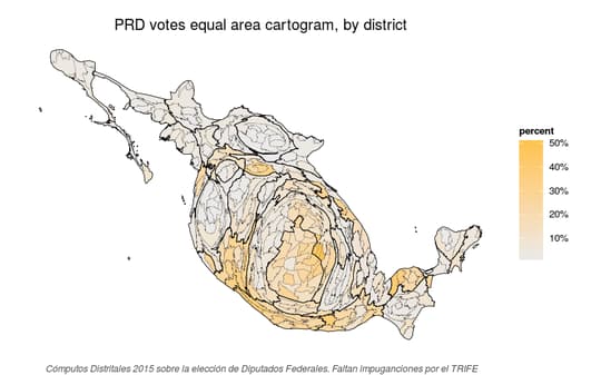 Equal area cartogram of chairos