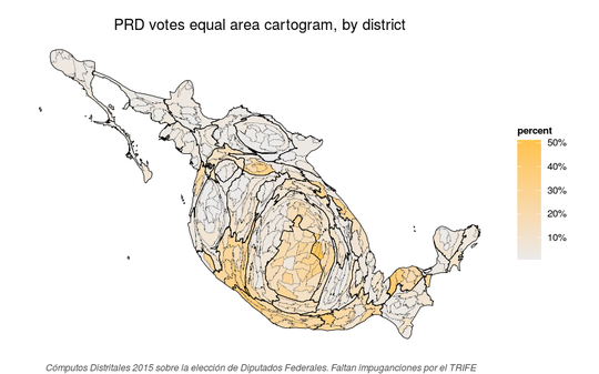 Equal area cartogram of chairos